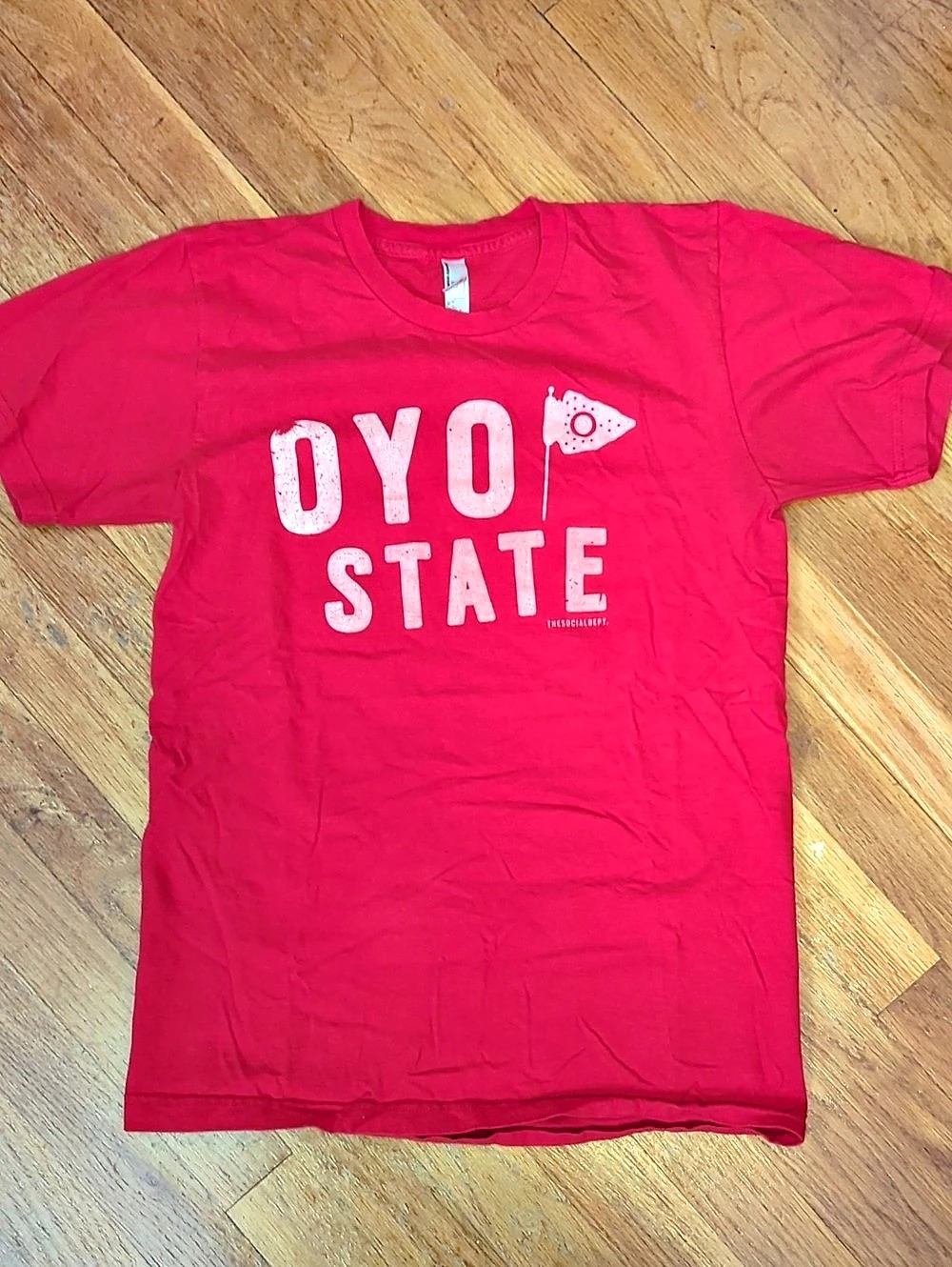 American Apparel The Social Dept OYO (OHIO) State Graphic T-Shirt Tee Red Small